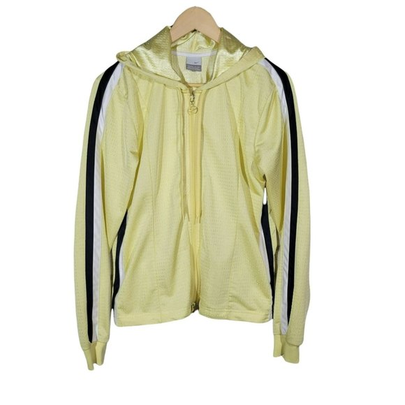 Nike Full Zip LIned Mesh Ladies Size Large 12-14 Hooded Jacket Pale Yellow